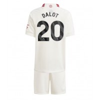 Manchester United Diogo Dalot #20 Tretí Detský futbalový dres 2023-24 Krátky Rukáv (+ trenírky)